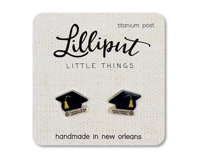 Lilliput Graduation Cap Earrings