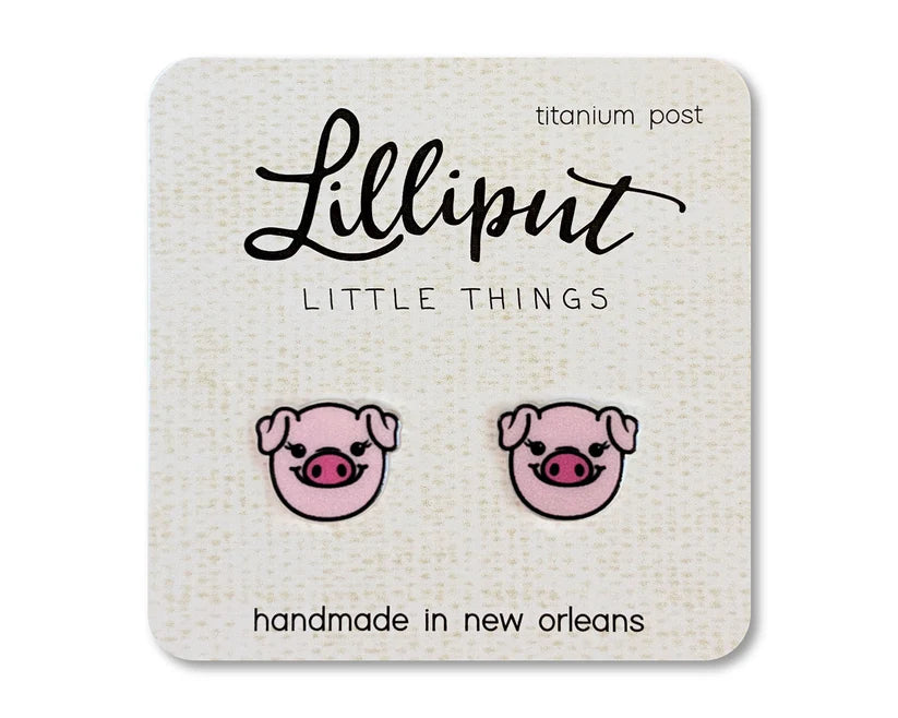 Lilliput Pink Pig Earrings