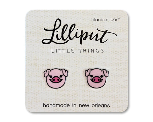 Lilliput Pink Pig Earrings