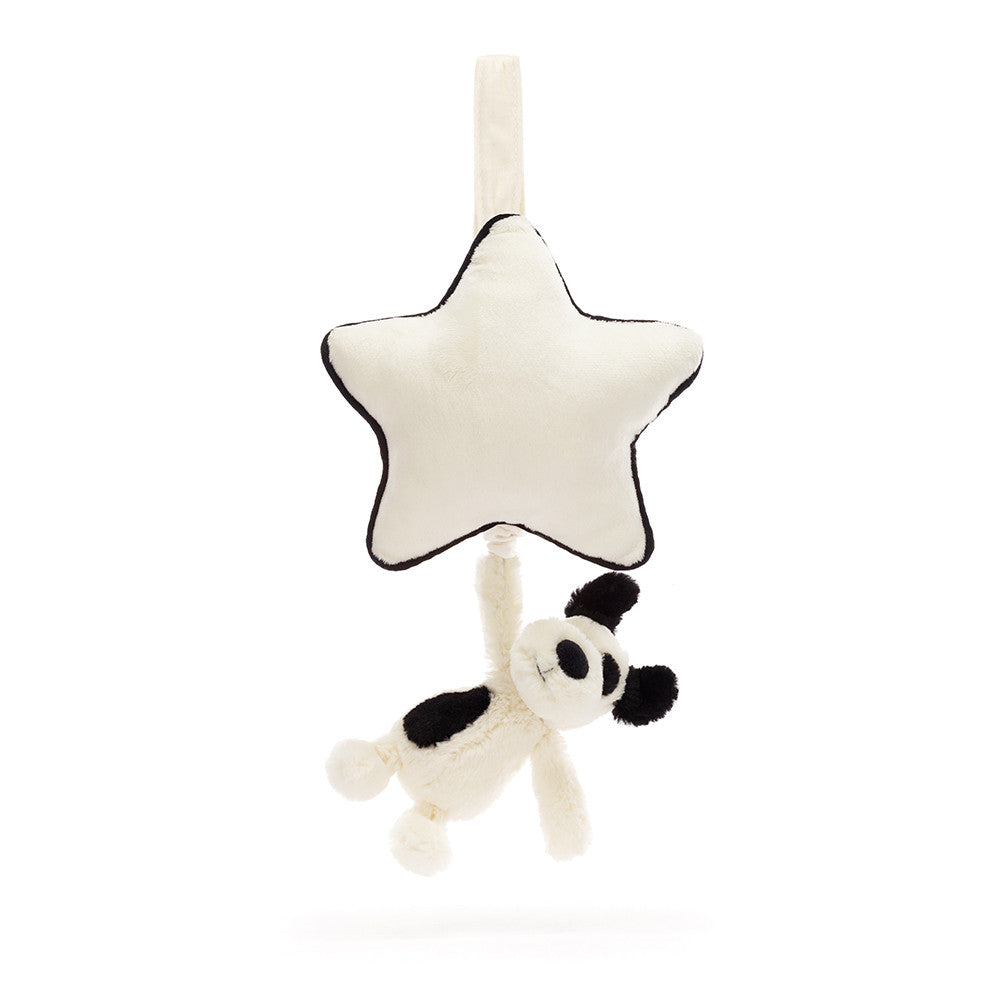 Bashful Black & Cream Puppy Musical Pull