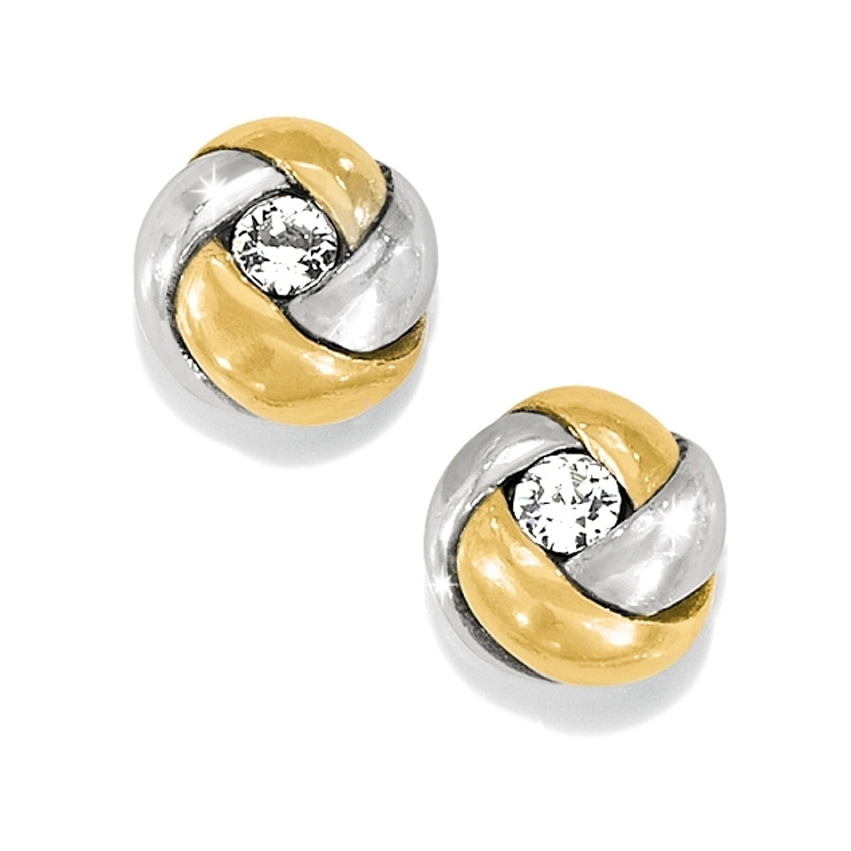 Love Me Knot Mini Post Earrings Two Tone