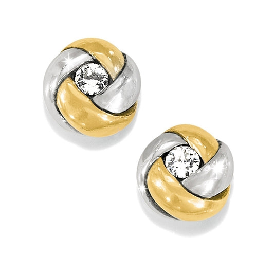 Love Me Knot Mini Post Earrings Two Tone