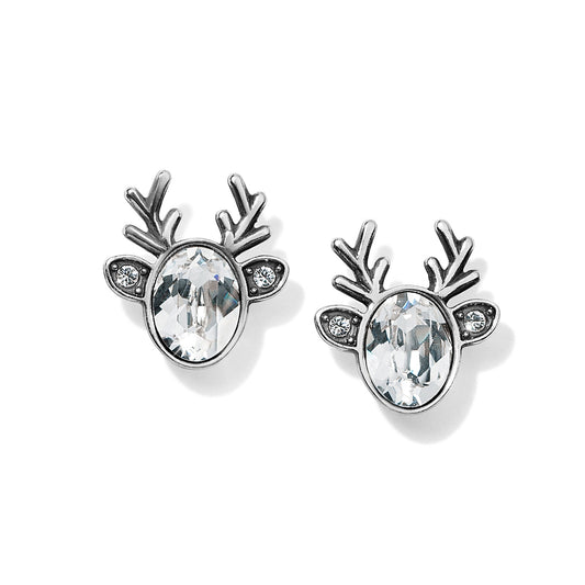Reindeer Glitz Mini Post Earrings Clear