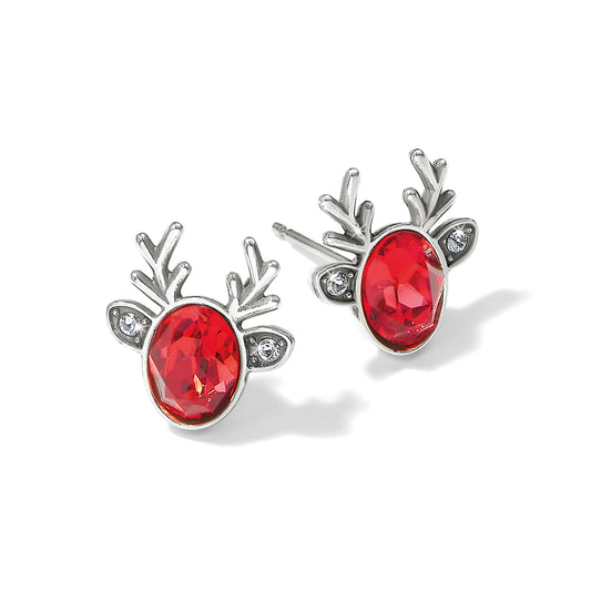 Reindeer Glitz Mini Post Earrings Red