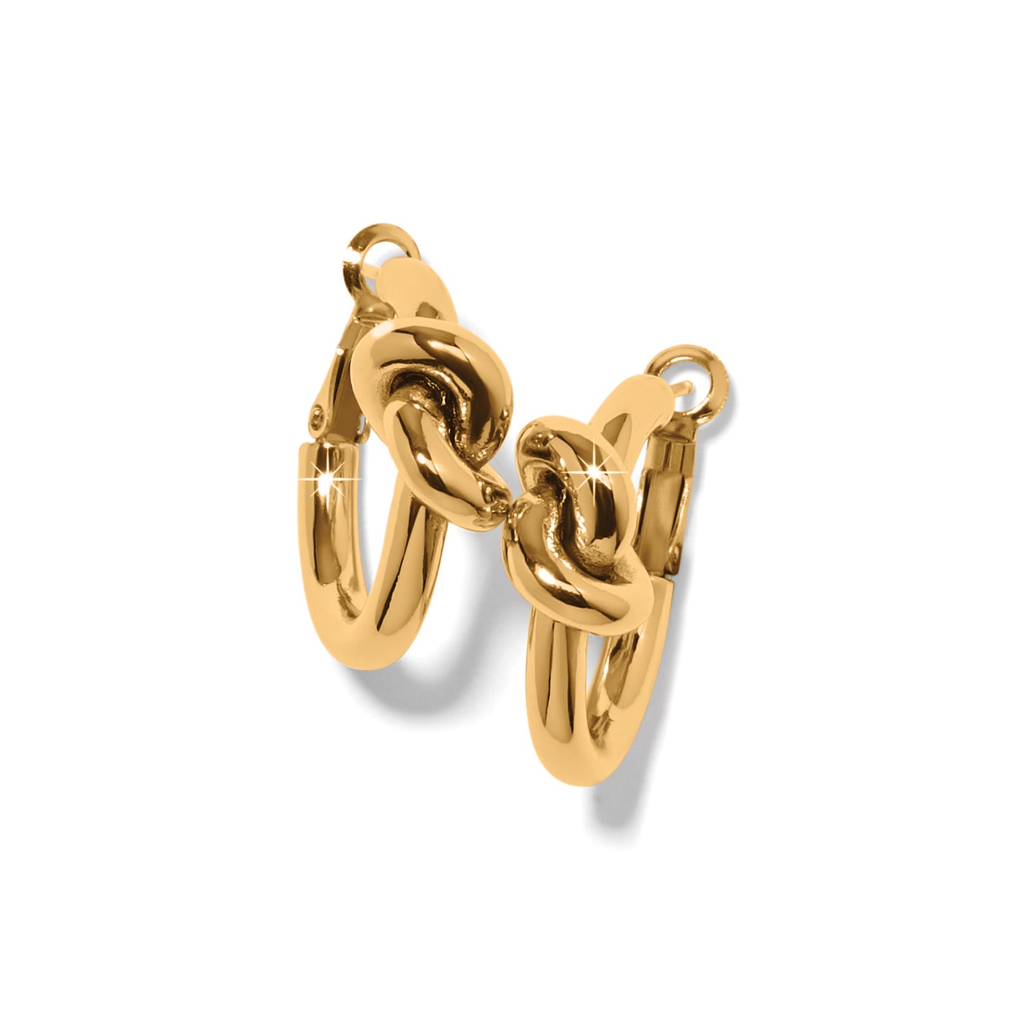 Interlok Single Knot Hoop Earrings Gold