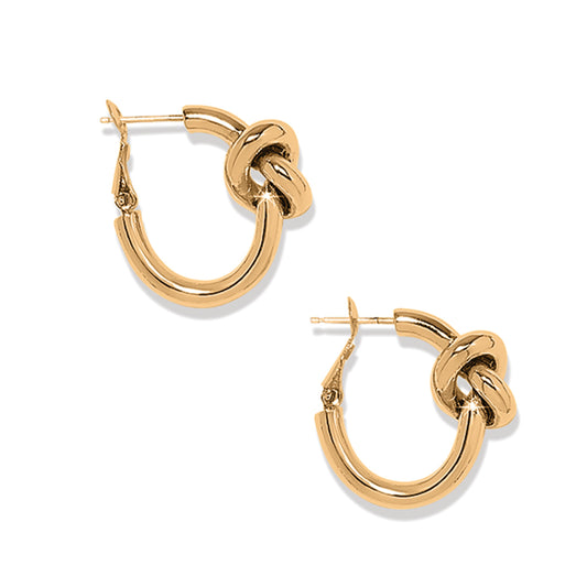 Interlok Single Knot Hoop Earrings Gold