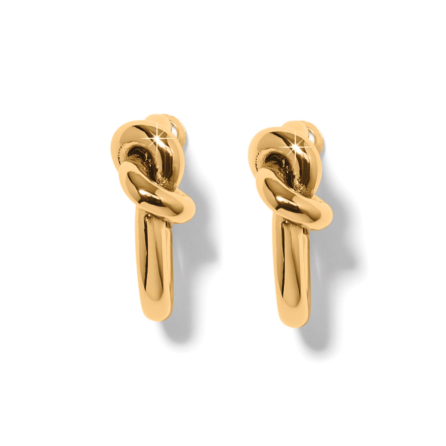 Interlok Single Knot Hoop Earrings Gold