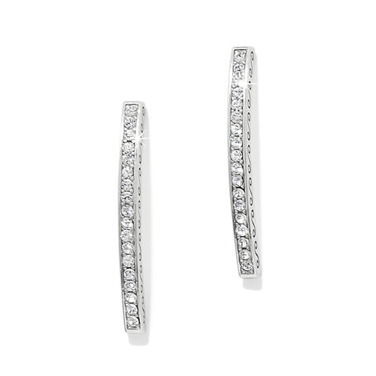 Meridian Geo Bar Post Earrings Silver