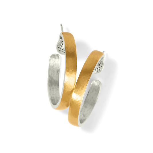 Ferrara Entrata Small Hoop Earrings Gold/Two Tone