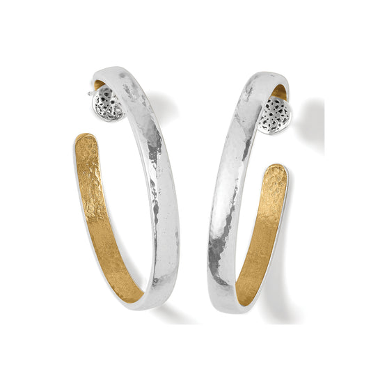 Ferrara Entrata Medium Hoop Earrings Silver/Two Tone