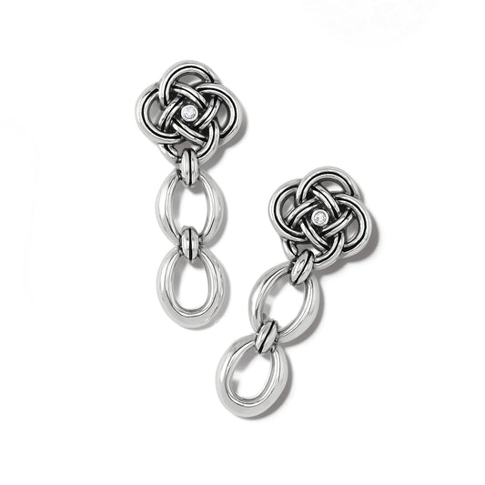 Interlok Knot Link Post Drop Earrings