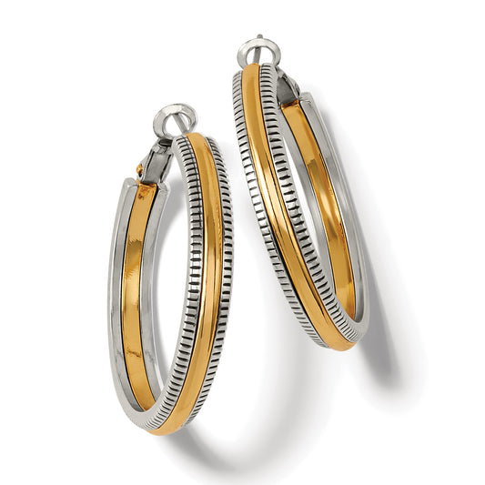 Interlok Noir Heirlom Hoop Earrings Two Tone