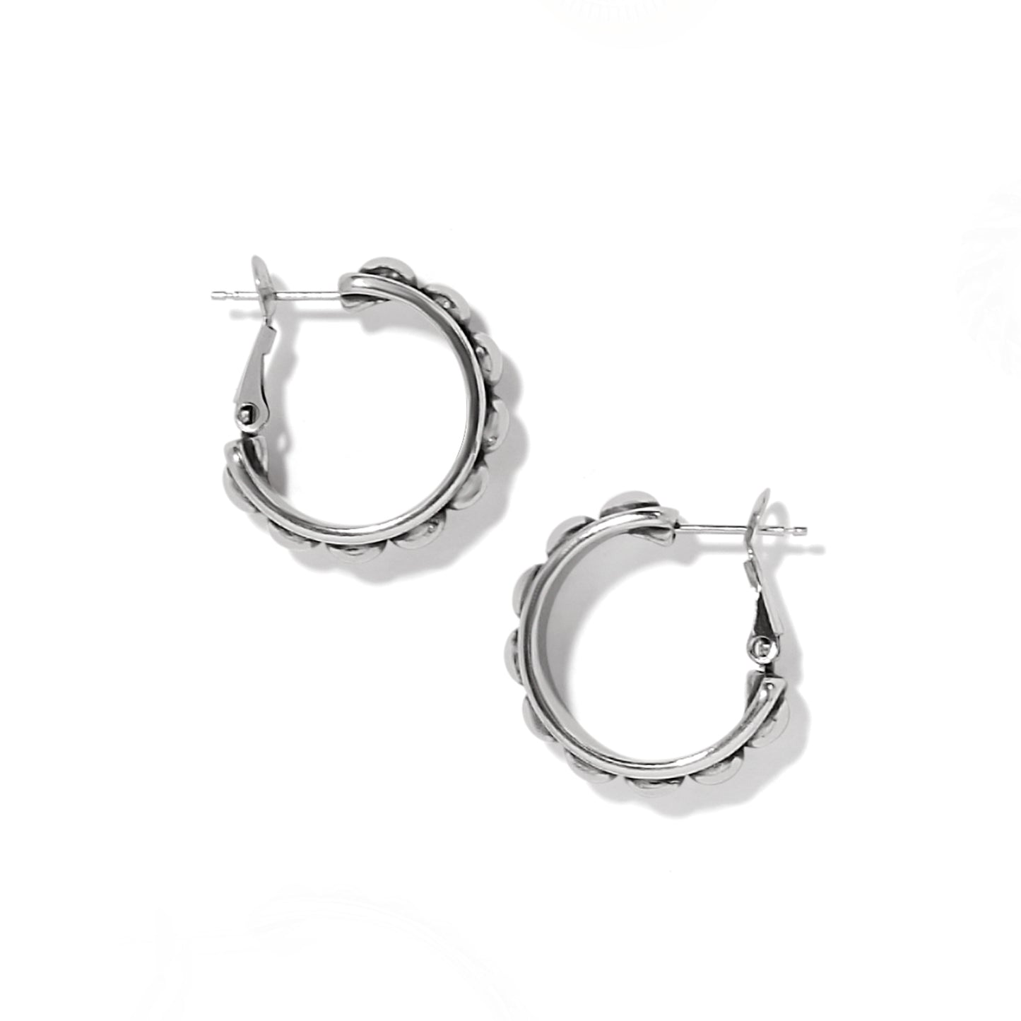 Pretty Tough Stud Medium Leverback Hoop Earrings