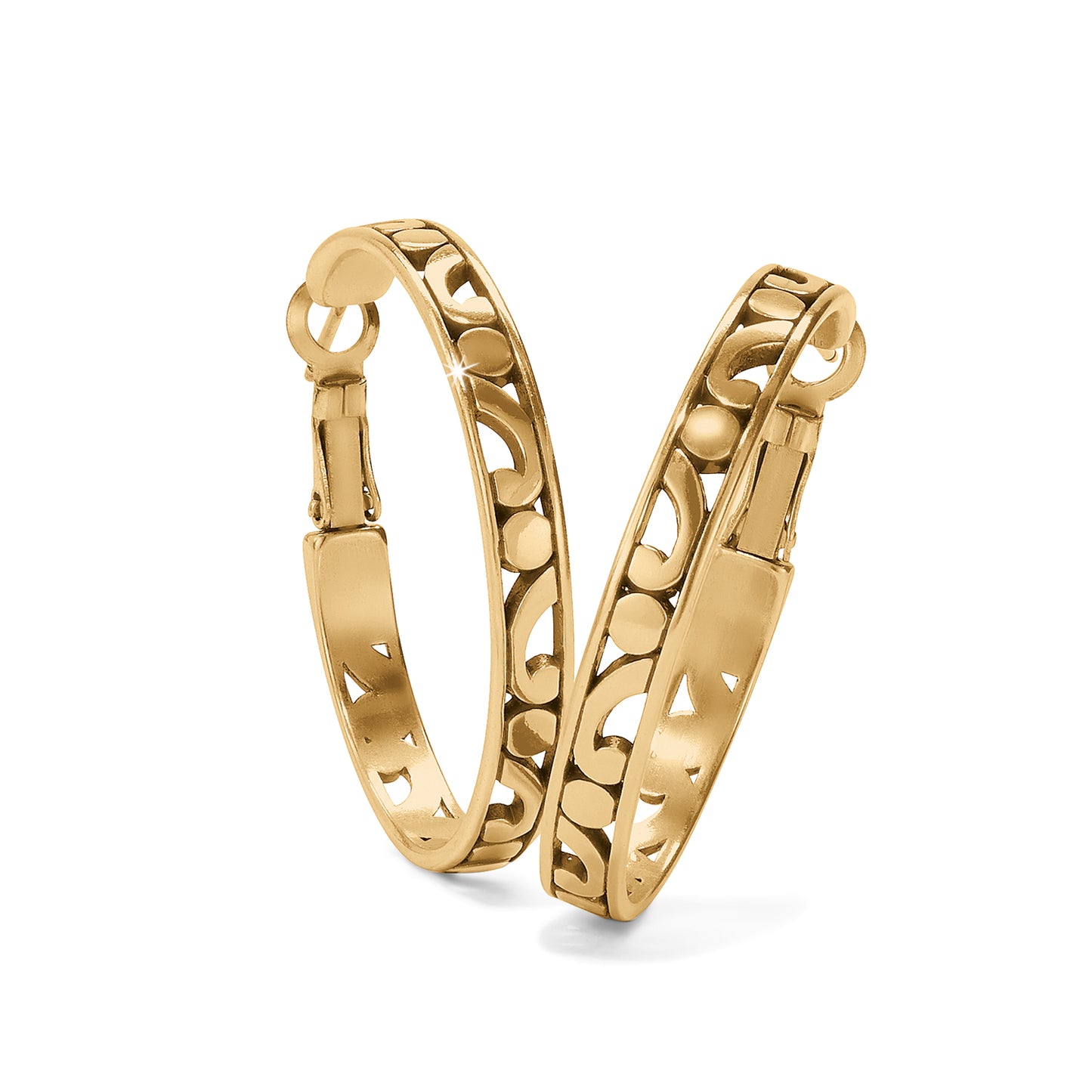 Contempo Medium Hoop Earrings Gold