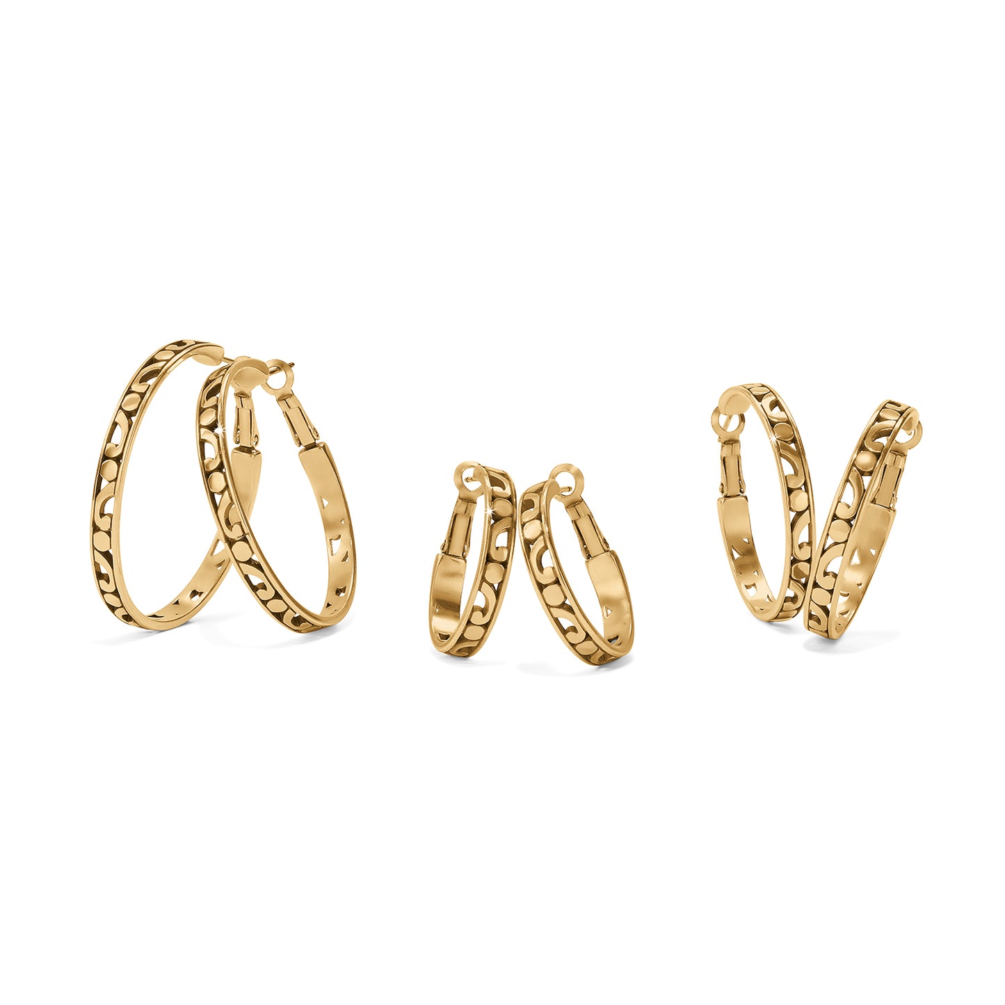 Contempo Medium Hoop Earrings Gold