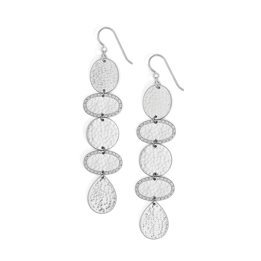 Palm Canyon Long French Wire Earrings - Silver