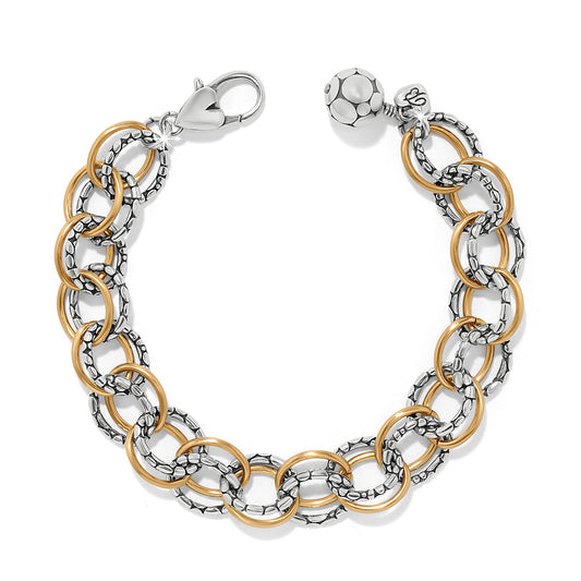Pebble Link Two Tone Bracelet