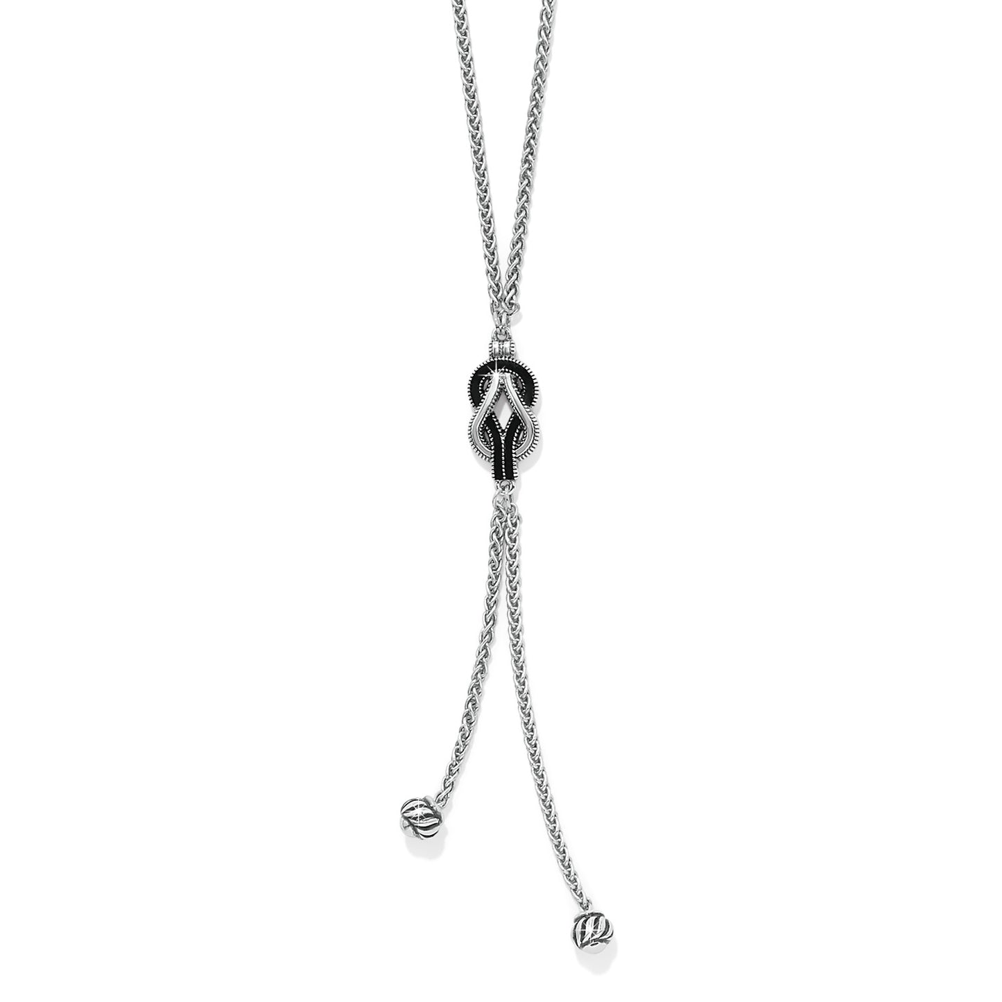 Interlok Harmony Lariat Necklace Silver-Black