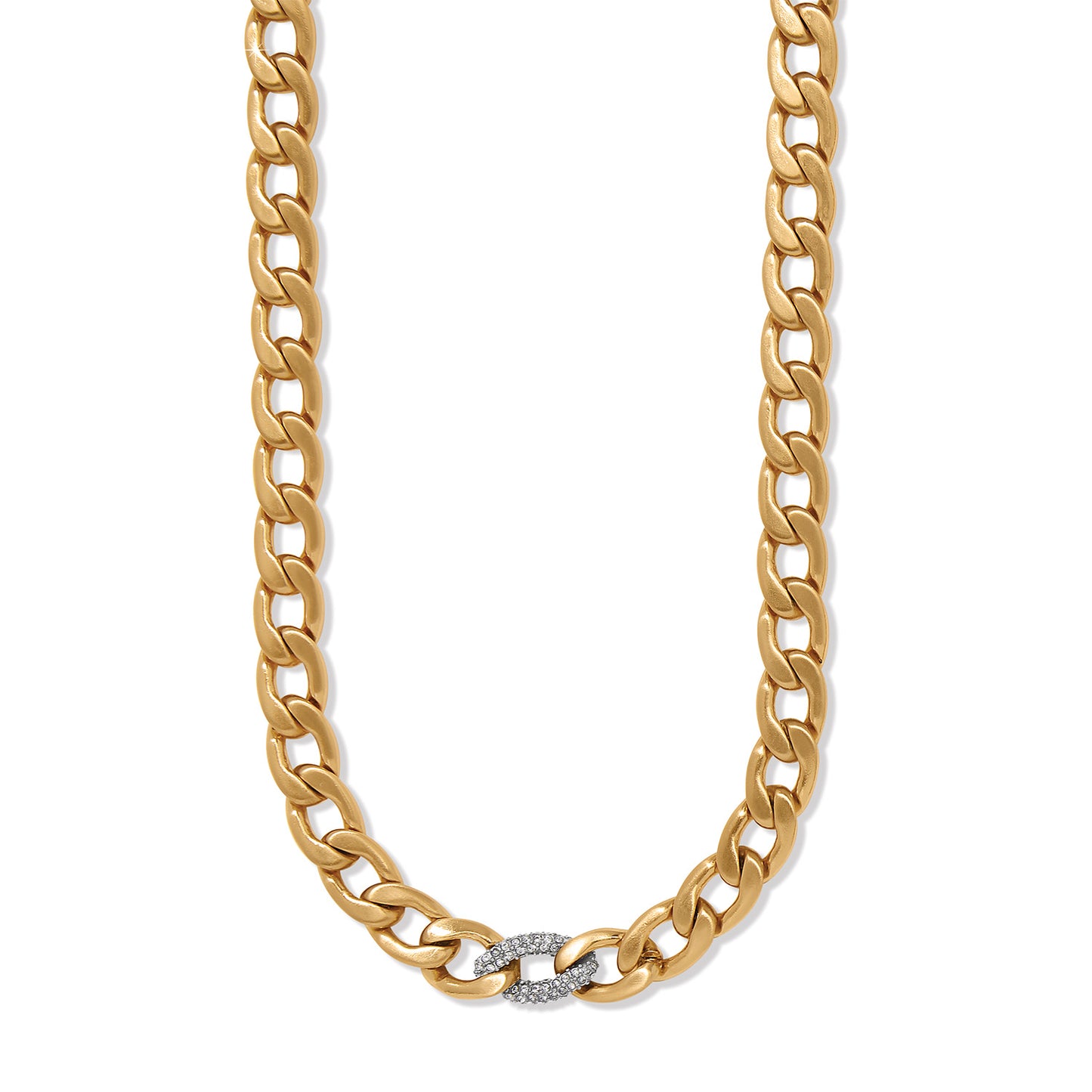 Cleo Pave Link Necklace Gold