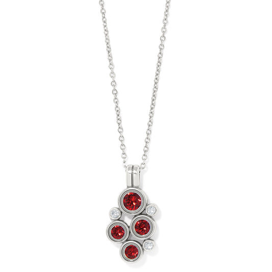 Constella Cluster Necklace Silver Red