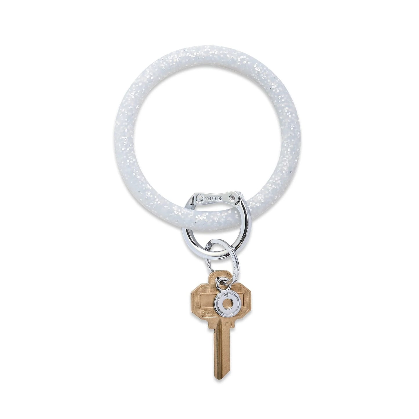 Silicone Big O Key Ring Quicksliver Confetti