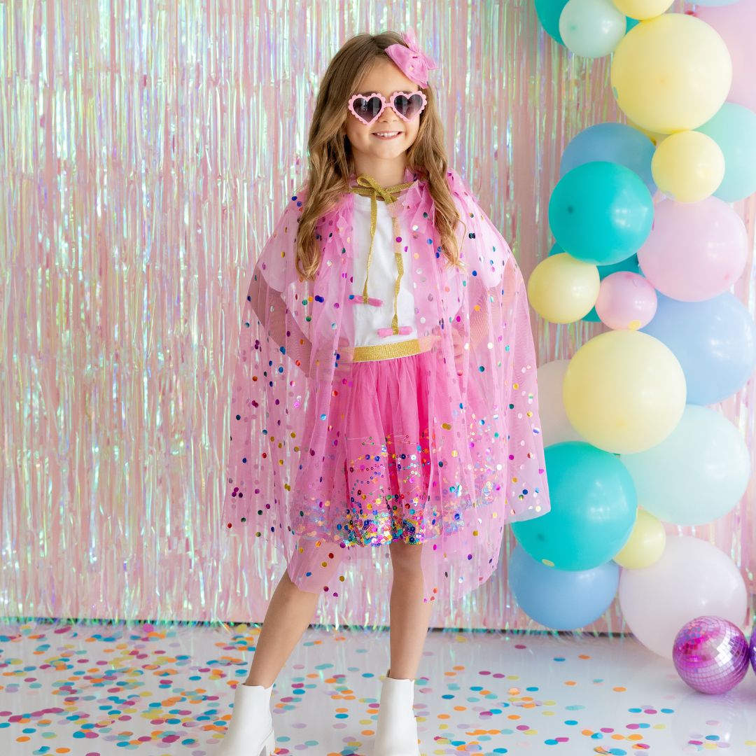 Raspberry Confetti Cape for Dress Up