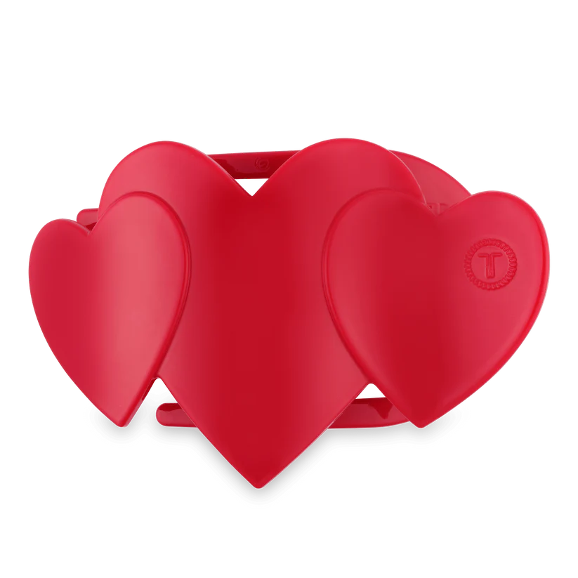 Teleties Red Heart to Heart Large Flat Hair Clip