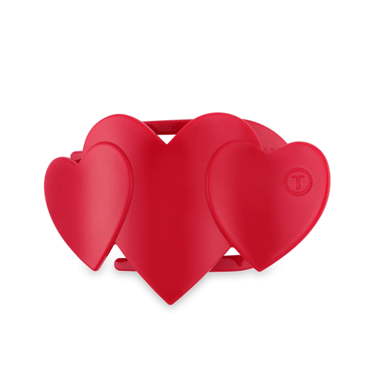 Teleties Red Heart to Heart Medium Flat Hair Clip
