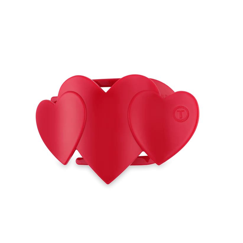 Teleties Red Heart to Heart Small Flat Hair Clip