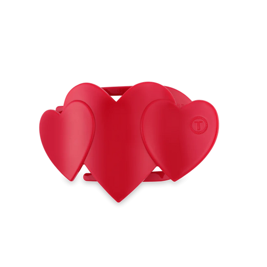 Teleties Red Heart to Heart Small Flat Hair Clip