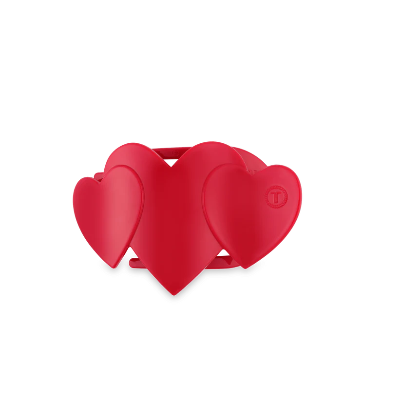 Teleties Red Heart to Heart Tiny Flat Hair Clip