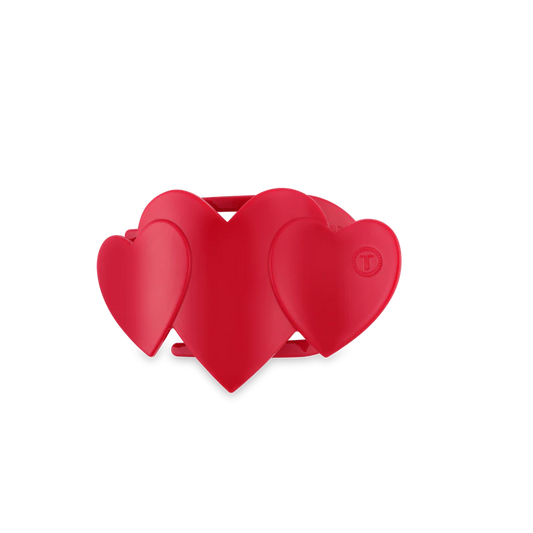 Teleties Red Heart to Heart Tiny Flat Hair Clip