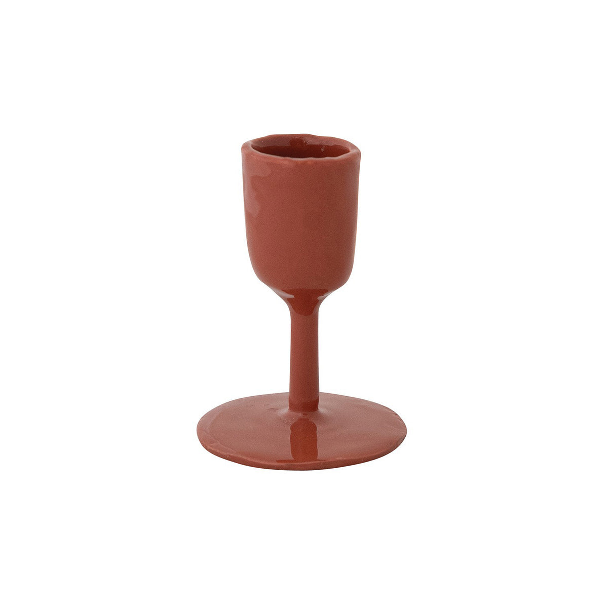 Terra Cotta Short Enameled Cast Iron Taper Holder