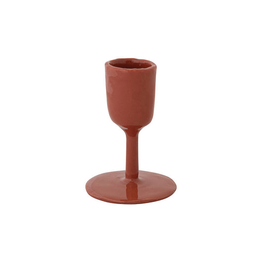 Terra Cotta Short Enameled Cast Iron Taper Holder