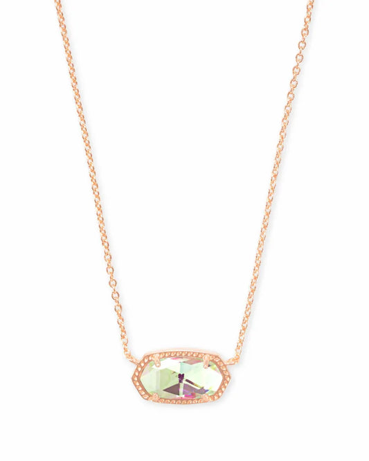 Elisa Dichroic Glass Rose Gold Necklace