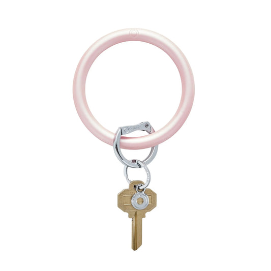 Silicone Big O Key Ring Rose Pearlized