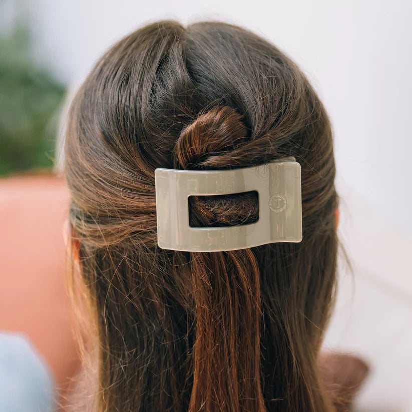 Teleties Small Flat Rectangle Hair Clip Sage It Ain't So
