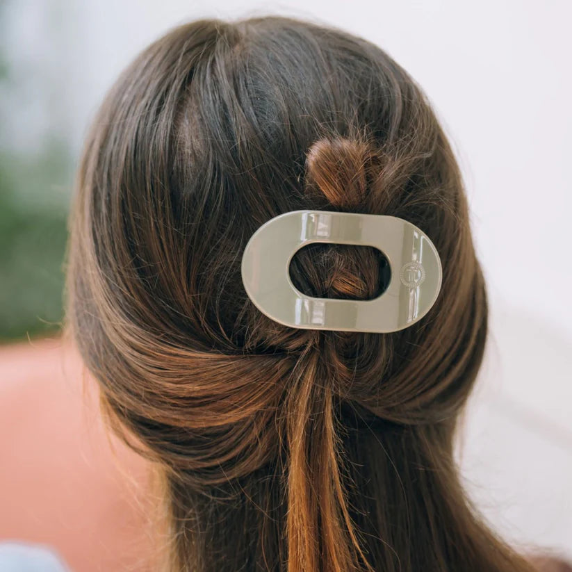 Teleties Small Flat Round Clip Sage It Ain't So