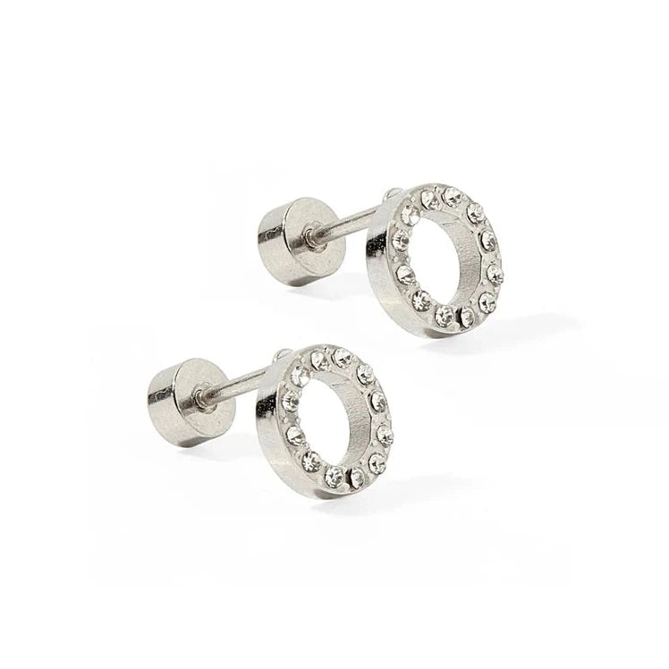 Lainey Silver Screwback Stud Earrings