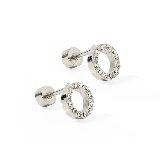 Lainey Silver Screwback Stud Earrings