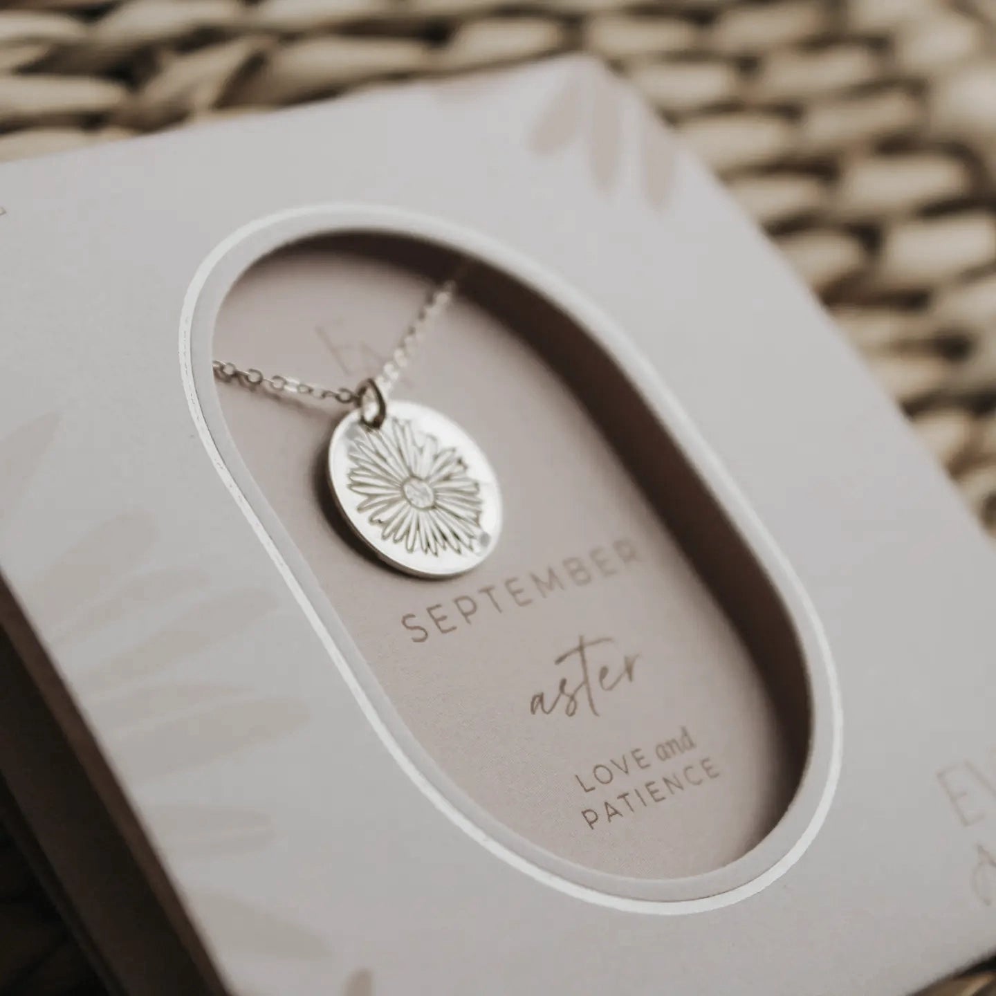 Birth Month Flower Silver Necklace with Charm