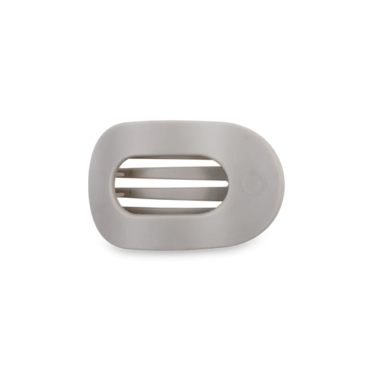 Teleties Small Flat Round Clip Silver Flames