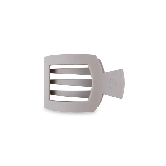 Teleties Small Flat Square Clip Silver Flames