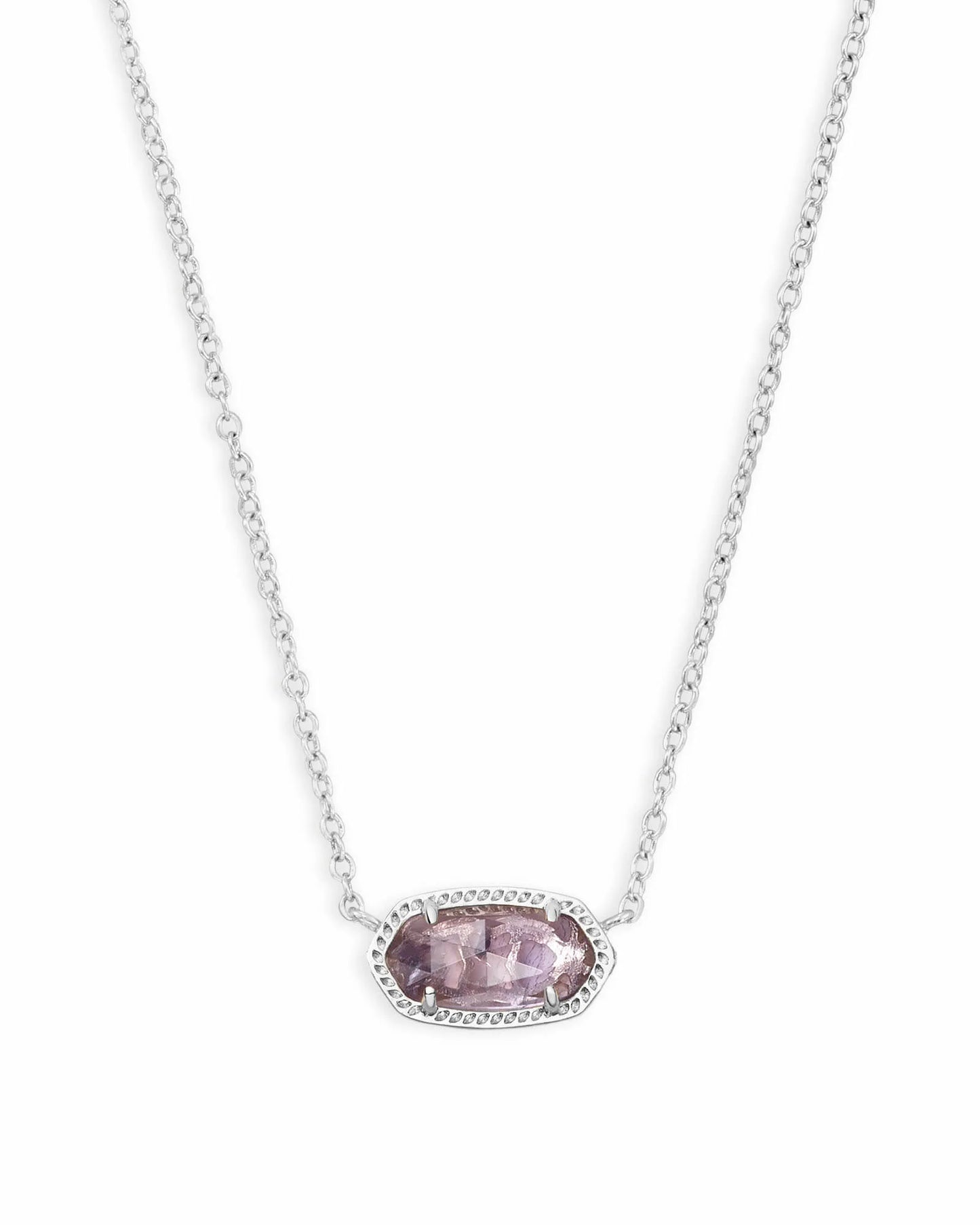 Elisa February Birthday Silver Necklace Amethyst