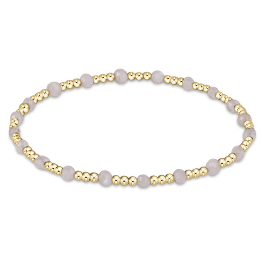 Gemstone Gold Sincerity Pattern 3mm Bead Bracelet Moonstone