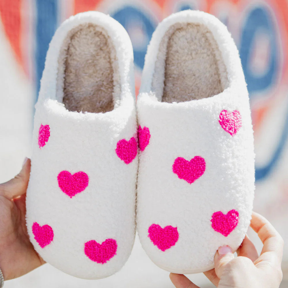 Slippers Pink Hearts All Over