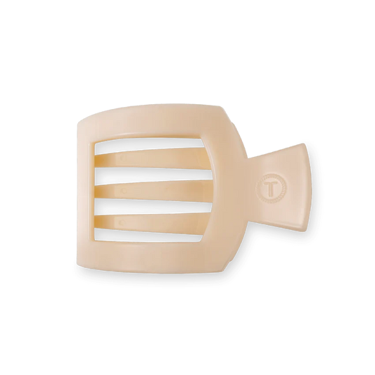 Teleties Small Flat Square Clip Almond Beige