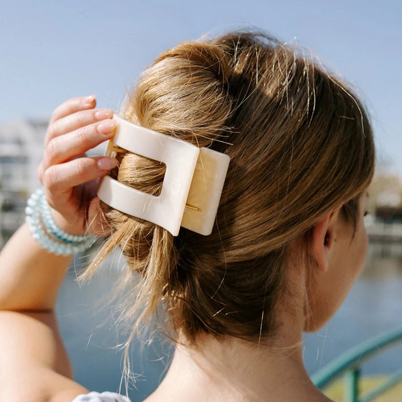 Teleties Large Flat Rectangle Hair Clip Soft Surf