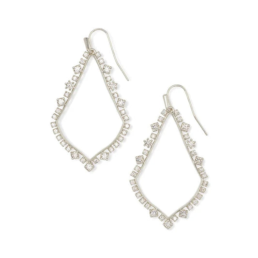 Sophee Crystal Drop Earrings in Silver