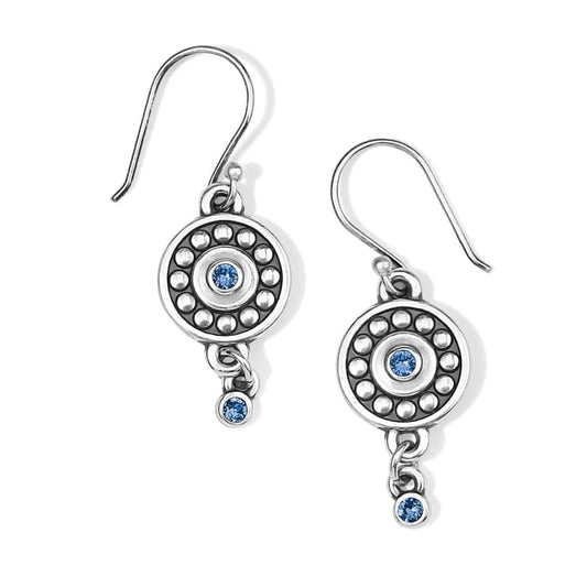 Pebble Dot Medali Reversible French Wire Earrings September-Sapphire